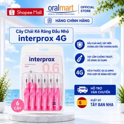 Cây Chải Kẽ Răng 4G Interdental Brush Đầu Nhỏ – Dễ Chải Kẽ Răng Sau (Vỉ 6 Cây) Nhập Khẩu Tây Ban Nha 1