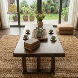 Bàn Trà Bệt Kiểu Nhật Gỗ Tràm Tự Nhiên Ghép Thanh– Bàn Uống Trà, Bàn Sofa, Bàn Phòng Khách 2