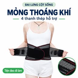 Đai Lưng Cột Sống 4 Thanh Thép Hỗ Trợ Người Đau Lưng, Thiết Kế Mỏng Thoáng Khí, Tiện Đeo Khi Đi Làm 1