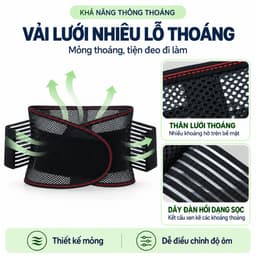 Đai Lưng Cột Sống 4 Thanh Thép Hỗ Trợ Người Đau Lưng, Thiết Kế Mỏng Thoáng Khí, Tiện Đeo Khi Đi Làm 2