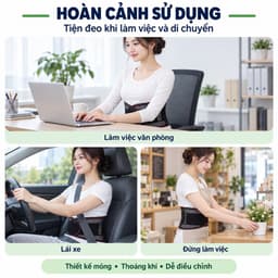 Đai Lưng Cột Sống 4 Thanh Thép Hỗ Trợ Người Đau Lưng, Thiết Kế Mỏng Thoáng Khí, Tiện Đeo Khi Đi Làm 6