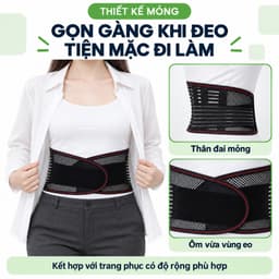 Đai Lưng Cột Sống 4 Thanh Thép Hỗ Trợ Người Đau Lưng, Thiết Kế Mỏng Thoáng Khí, Tiện Đeo Khi Đi Làm 4