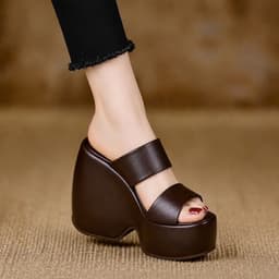 Dép Đế Xuồng Nữ 9F Hai Quai Da Mềm Cao Cấp Êm Chân TM 5