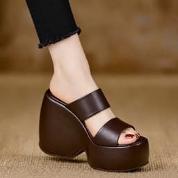 Dép Đế Xuồng Nữ 9F Hai Quai Da Mềm Cao Cấp Êm Chân TM 9