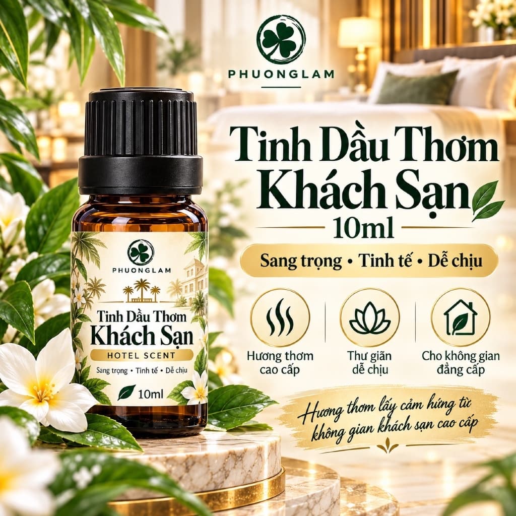 Tinh Dầu Thơm Phòng - Hương Khách Sạn Cao Cấp - Khử Mùi, Thư Giãn (10ml)