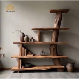 Kệ Thân Cây 5 Tầng Gỗ Tràm Tự Nhiên Mộc Mạc – Kệ Trang Trí Phòng Khách, Kệ Trưng Bày Bình Hoa 2