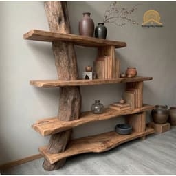 Kệ Thân Cây 5 Tầng Gỗ Tràm Tự Nhiên Mộc Mạc – Kệ Trang Trí Phòng Khách, Kệ Trưng Bày Bình Hoa 3