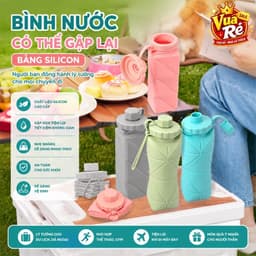 Bình nước du lịch xếp gọn silicone 600ml. LMS 4