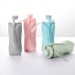 Bình nước du lịch xếp gọn silicone 600ml. LMS 8