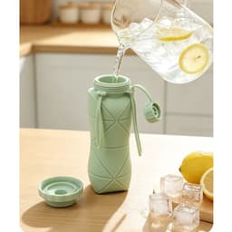Bình nước du lịch xếp gọn silicone 600ml. LMS 7