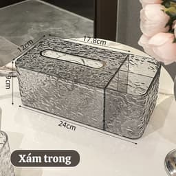 Hộp Đựng Khăn Giấy Để Bàn Pha Lê Nhựa Acrylic 7