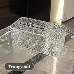 Hộp Đựng Khăn Giấy Để Bàn Pha Lê Nhựa Acrylic 6