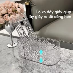 Hộp Đựng Khăn Giấy Để Bàn Pha Lê Nhựa Acrylic 4