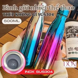 Bình nước tráng gương loang màu cổ dài 500ml 1