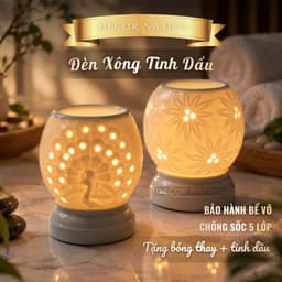 Đèn Xông Tinh Dầu Điện Gốm Sứ Bát Tràng Thấu Quang | Đèn Ngủ Thơm Phòng 1