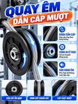 (Poly) Bánh xe ròng rọc phụ kiện hỗ trợ tập gym chuyên dụng 92mm và 115mm TGG 3