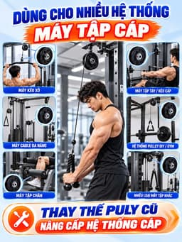 (Poly) Bánh xe ròng rọc phụ kiện hỗ trợ tập gym chuyên dụng 92mm và 115mm TGG 5