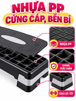 Off-Bục Nhảy Tập GYM Aerobic 68x29cm XÁM Có Thể Điều Chỉnh AEROBIC STEP giảm cân toàn thân hiệu quả 6
