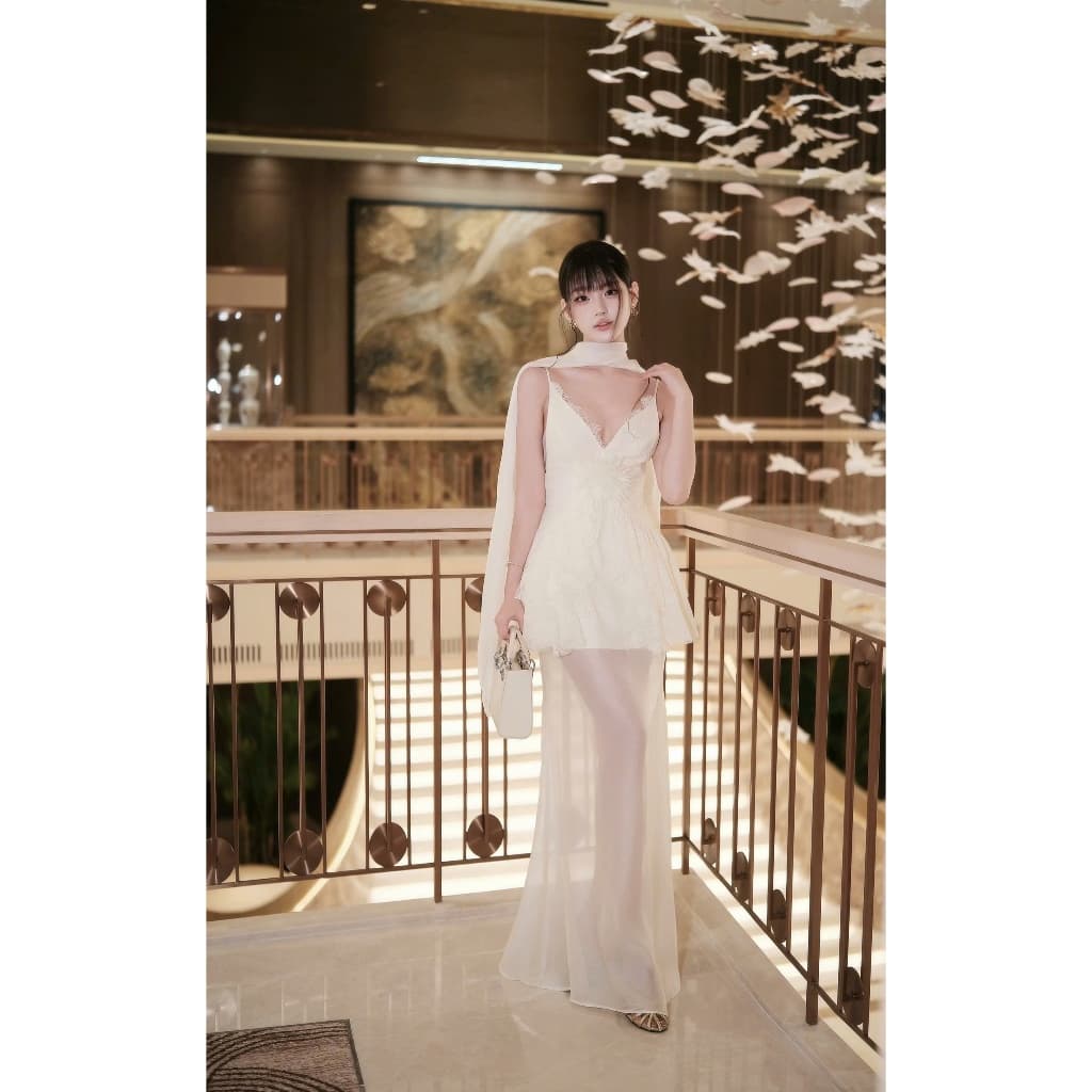 ChouChou ĐẦM CHOÀNG REN HOA LINLUXE