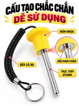 Chốt tạ khối máy gym ( Vỏ Bọc Nhựa Màu Vàng) 1