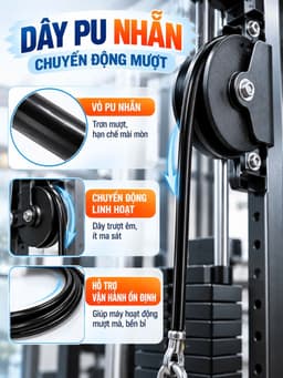 Dây Cáp Nâng Tạ Bọc Nhựa Dài 2.5m - 2m Dùng Cho Máy Phòng GYM, Dụng Cụ Tập Tại Nhà 7