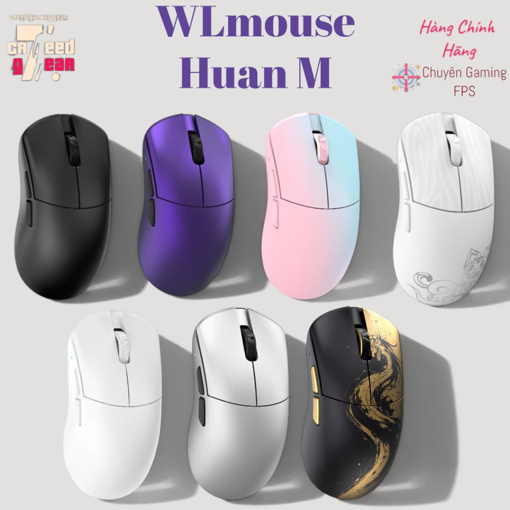 Chuột không dây Gaming Wlmouse - HUAN M - dành cho Game thủ tay cỡ Trung Bình - Magnesium Alloy - 8K
