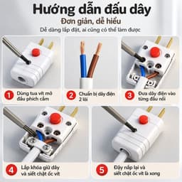 Phích cắm điện 2 chân có công tắc bật tắt, đầu cắm nguồn điện tiện lợi cho thiết bị gia đình 5