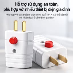 Phích cắm điện 2 chân có công tắc bật tắt, đầu cắm nguồn điện tiện lợi cho thiết bị gia đình 4
