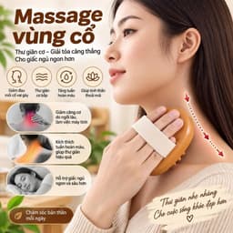 Bàn chải massage đầu bi gỗ, tay cầm nhựa chắc chắn, giúp thư giãn giảm căng cơ 5