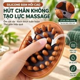 Bàn chải massage đầu bi gỗ, tay cầm nhựa chắc chắn, giúp thư giãn giảm căng cơ 2