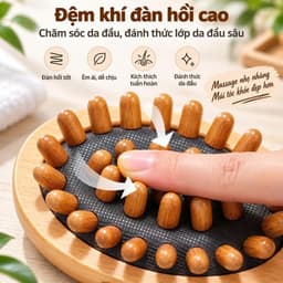 Bàn chải massage đầu bi gỗ, tay cầm nhựa chắc chắn, giúp thư giãn giảm căng cơ 3