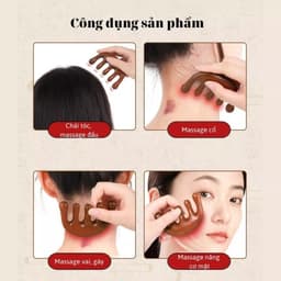 Lược gỗ đàn hương massage da đầu thông kinh mạch 5.7x10.5cm 7