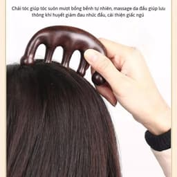 Lược gỗ đàn hương massage da đầu thông kinh mạch 5.7x10.5cm 6
