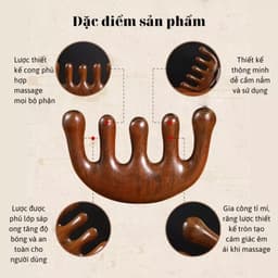 Lược gỗ đàn hương massage da đầu thông kinh mạch 5.7x10.5cm 8