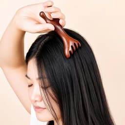 Lược massage gỗ đàn hương 2 đầu cầm tay thư giãn da đầu tiện lợi 5