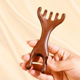Lược massage gỗ đàn hương 2 đầu cầm tay thư giãn da đầu tiện lợi 6