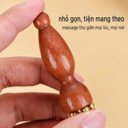 Cây lăn massage mắt mini 5 bi đồng thân gỗ nhỏ gọn giảm sưng, thư giãn vùng mắt hiệu quả 4