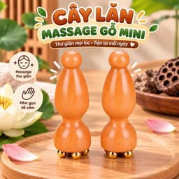 Cây lăn massage mắt mini 5 bi đồng thân gỗ nhỏ gọn giảm sưng, thư giãn vùng mắt hiệu quả 1