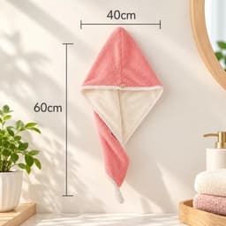 Khăn quấn tóc siêu thấm hút đính hình gấu loại tốt dày đẹp 2 lớp 40x60cm 6