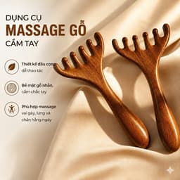 Lược gỗ đàn hương thư giãn mát-xa giảm stress và lưu thông máu 1
