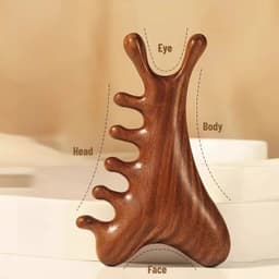 Lược Massage Gỗ Đàn Hương,4 Trong 1,Cơ Thể Da Đầu Kinh Tuyến Lược Chống Tĩnh Điện Đầu Rộng Massage Lược Đầu 4