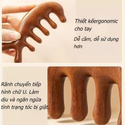 Lược Massage Gỗ Đàn Hương,4 Trong 1,Cơ Thể Da Đầu Kinh Tuyến Lược Chống Tĩnh Điện Đầu Rộng Massage Lược Đầu 8