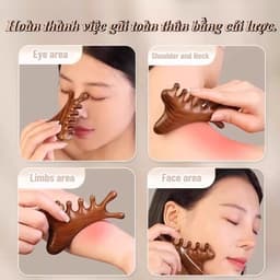 Lược Massage Gỗ Đàn Hương,4 Trong 1,Cơ Thể Da Đầu Kinh Tuyến Lược Chống Tĩnh Điện Đầu Rộng Massage Lược Đầu 2
