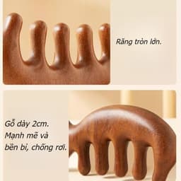 Lược Massage Gỗ Đàn Hương,4 Trong 1,Cơ Thể Da Đầu Kinh Tuyến Lược Chống Tĩnh Điện Đầu Rộng Massage Lược Đầu 7