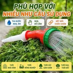 Đầu vòi phun nước nhiều tia tưới cây, tia nước nhẹ phun đều tiện dụng 5
