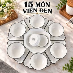 Bộ Bát Đĩa Hoa Mặt Trời Thương Hiệu Gochy Men Sáng Đẹp - Xuất Xứ Bát Tràng 2