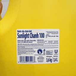 Can Nước Rửa Chén Bát SUNLIGHT Chanh 100 Đánh Bay Dầu Mỡ Cứng Đầu 3,6KG 4