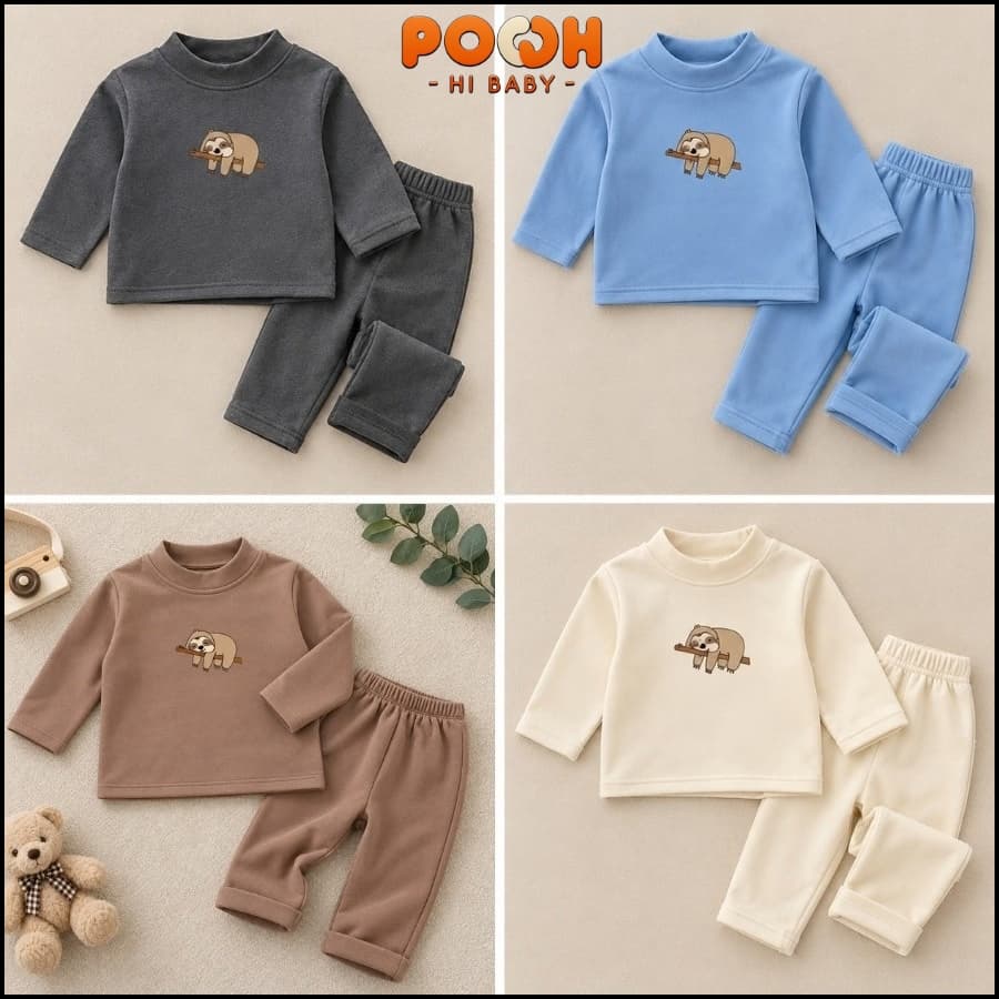 [Mở Bán](8-21Kg) Bộ Zip Lông Con Lười | Chất Liệu Mềm Mại, Hình In Ngộ Nghĩnh | Gió Về Ấm Áp Cho Bé Trai/ Bé Gái
