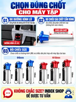 Chốt tạ khối máy gym,núm hợp kim nhôm cao cấp màu xanh 7