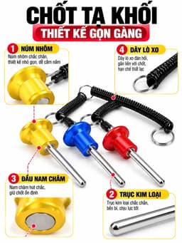 Chốt tạ khối máy gym,núm hợp kim nhôm cao cấp màu xanh 2